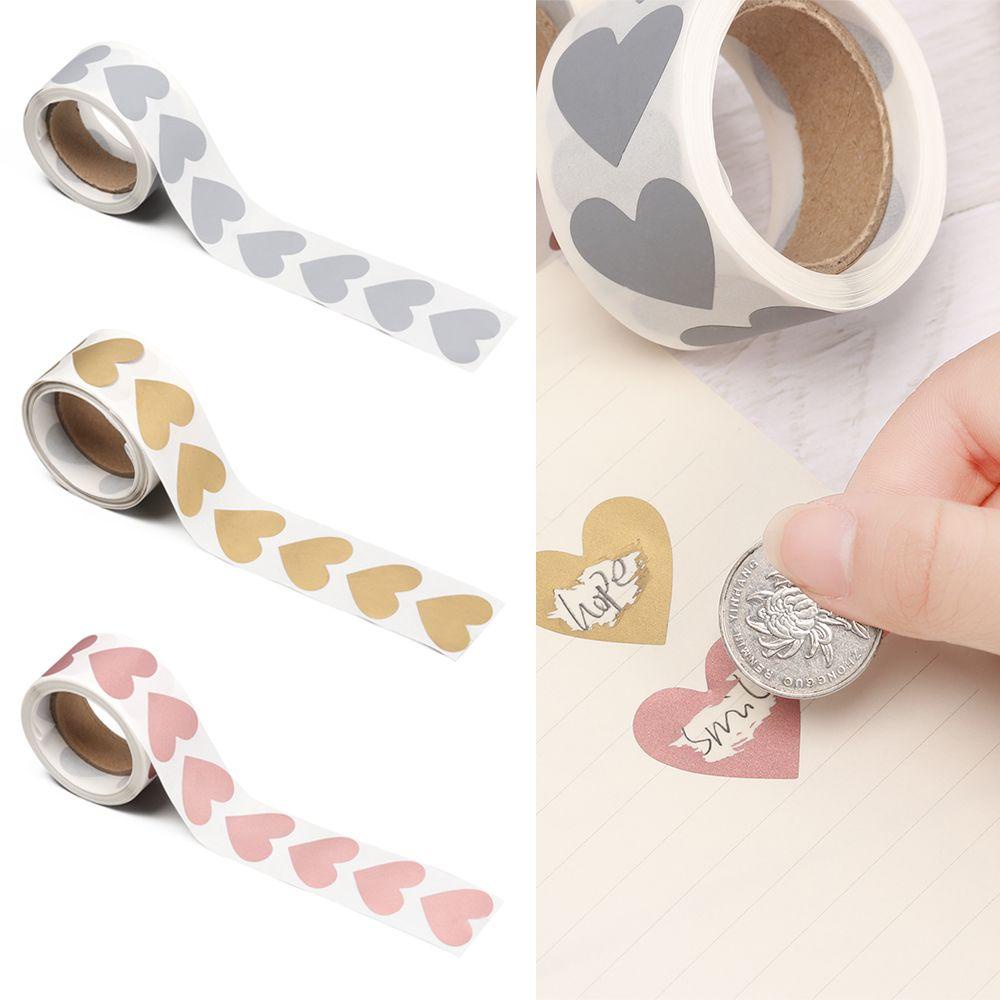 Set 300 Miếng Dán Vỏ Bọc Thẻ Ghi Thông Điệp Hình Trái Tim Vui Nhộn