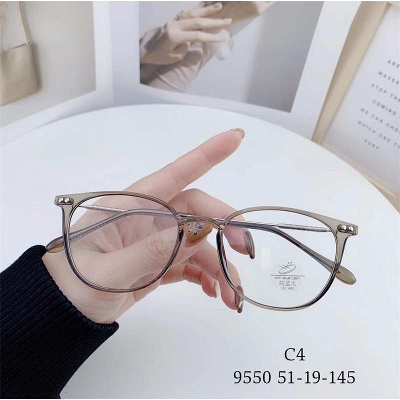 Gọng kính nam nữ dẻo mã 9550 chống ánh sáng xanh có thể thay thế tròng cận.