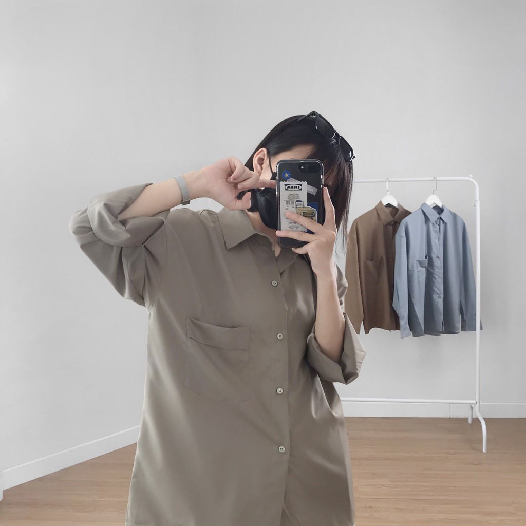 Áo sơ mi dài tay basic túi trước ngực , áo thun nam nữ trơn unisex , Odin Clothing | BigBuy360 - bigbuy360.vn