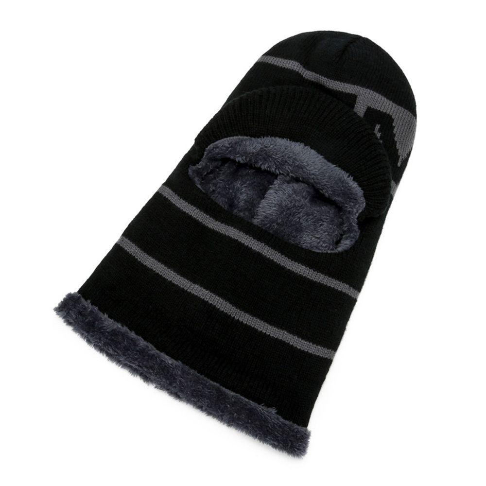 Bộ Mũ Beanie Dệt Kim Kèm Khăn Choàng Giữ Ấm Mùa Đông