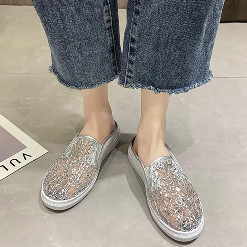 Dép bít mũi IELGY đế dày phối lưới thoáng khí thời trang dành cho nữ