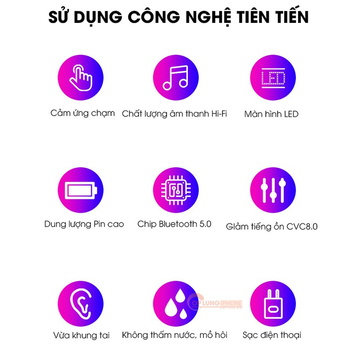 Tai nghe Bluetooth TWS AMOI F9 kiêm sạc dụ phòng 3000mah không dây nút cảm ứng kháng nước