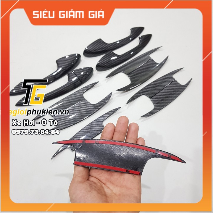 TGPK_ Bộ ốp tay nắm cửa, hõm cửa xe Mercedes GLC-Class (GLC200, GLC250, GLC300) 2016-2020 vân Carbon cao cấp