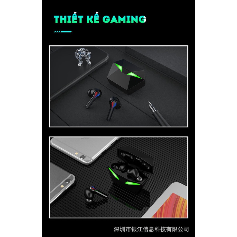 Tai nghe bluetooth 5.3 gaming Y28 tai phone không dây nghe nhạc nhét tai thể thao chơi game không độ trễ chống ồn