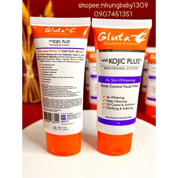 Sữa rửa mặt Gluta-C Kojic Plus làm tươi sáng da (50g)