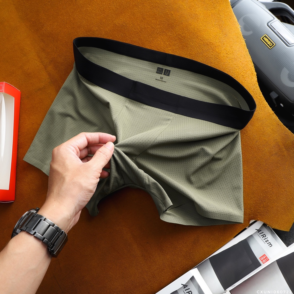 Quần Lót  Nam BOXER UNIQLO ĐÙI Chất Vải Lụa Lỗ Kim Cotton 4 Chiều Cực Mịn Và Mát hàng xuất xịn chính hãng