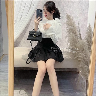Áo len nơ cổ