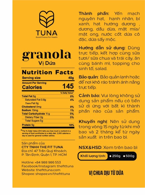 Granola - Ngũ cốc Ăn Kiêng Không Đường- Vị Dứa | BigBuy360 - bigbuy360.vn