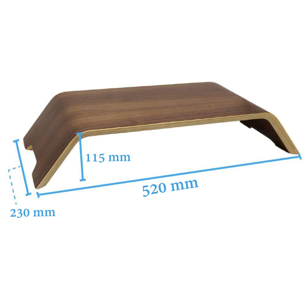 Kệ màn hình máy tính gỗ uốn cong Imac Stand - Veneer Walnut (Bản cao cấp) | BigBuy360 - bigbuy360.vn