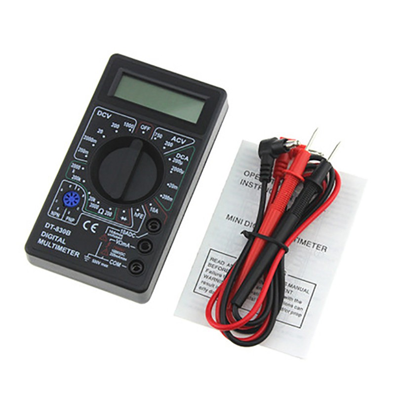 DT830B AC / DC LCD Đồng hồ vạn năng kỹ thuật số Vôn kế Ampe kế Ohm Máy đo độ an toàn cao Đồng hồ đo cầm tay kỹ thuật số Đồng hồ vạn năng kỹ thuật số