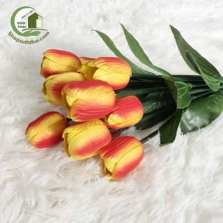 Bụi hoa tulip nhiều màu - hoa giả cao cấp