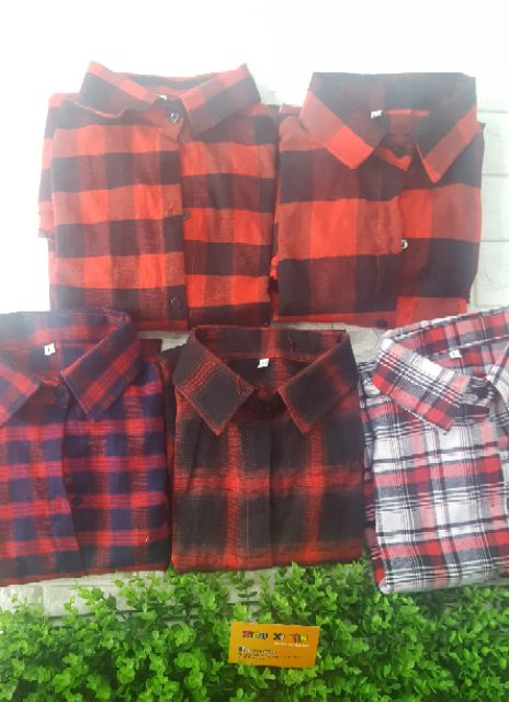 Sơmi caro đỏ đen ô 5cm, unisex | BigBuy360 - bigbuy360.vn