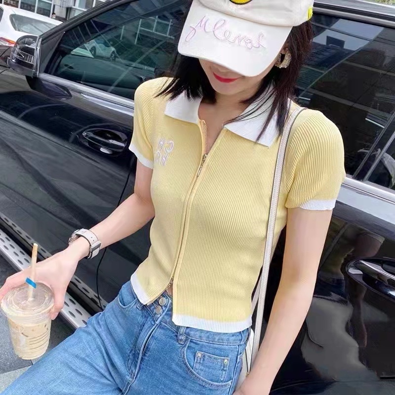 SUXI Áo Thun Tay Ngắn Dáng Ôm In Chữ Thời Trang Mùa Hè Cho Nữ