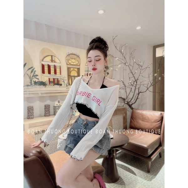 Set áo yếm cặp babie girl alohashop91 2 màu trắng, hồng