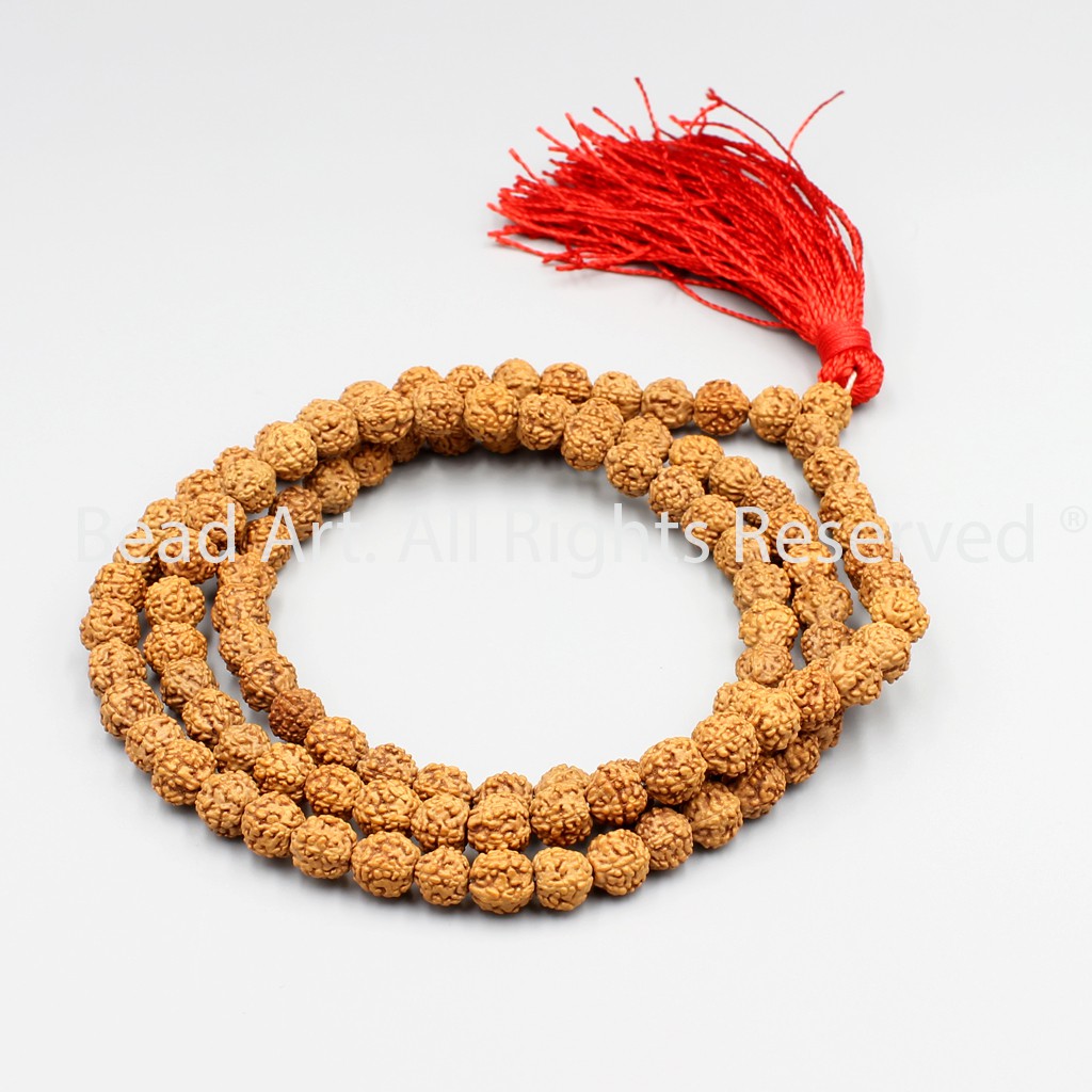 Chuỗi 108 Hạt Bồ Đề Kim Cang (Rudraksha) Tự Nhiên Từ Tây Tạng 6MM, Mộc, Hoả, Vòng Tay Phong Thuỷ, Chuỗi Hạt S32