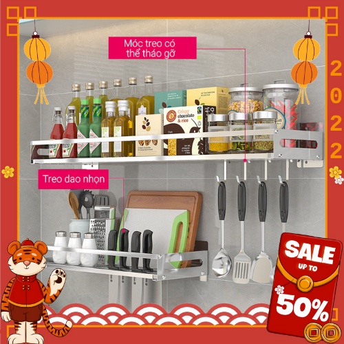 Kệ Gia Vị Dán Tường Inox Nhà Bếp Tiện Lợi GAGI GK01 Giá Treo Dụng Cụ Chất Liệu Thép Không Gỉ Cao Cấp, Siêu Chịu Lực 30kg