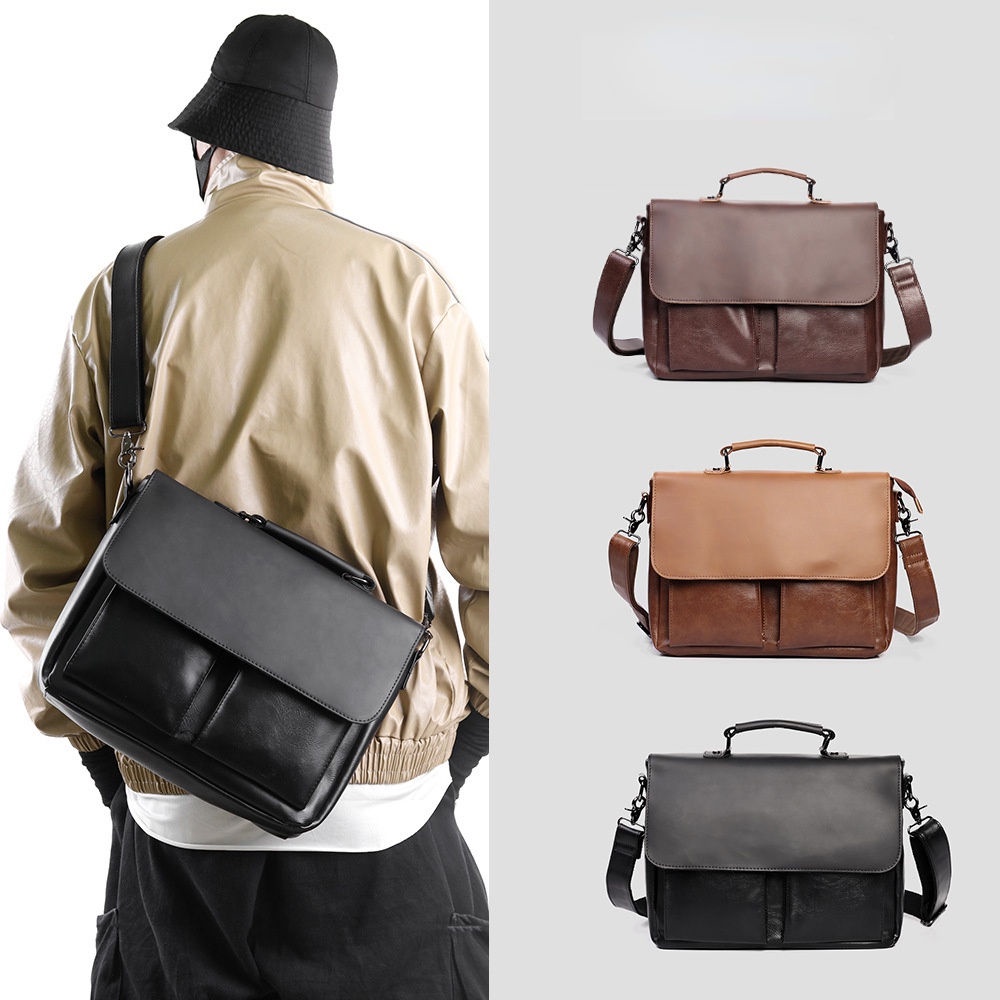 2022 large capacity horseskin men's briefcase satchel satchel computer bag