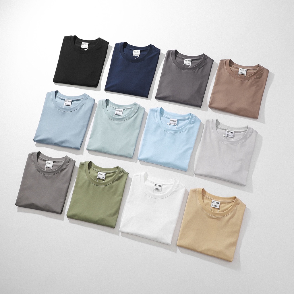 Áo phông nam , áo thun nam cổ tròn trơn DEFOXX 12 màu trend cotton 4 chiều - ATDF1