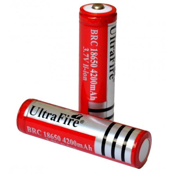 Bộ 2 sạc pin 3.7V 4200mAh Ultrafire 18650 Tự ngắt dùng cho đèn pin, quạt sạc,đèn laze, vv