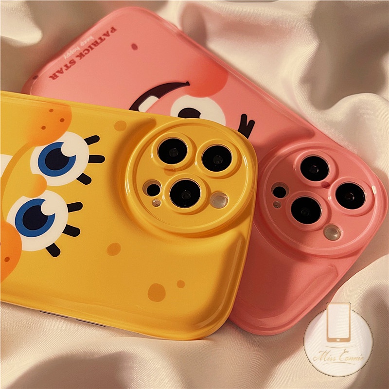 Ốp Điện Thoại TPU Mềm Đệm Khí In Hình SpongeBob Cho IPhone 7 8 Plus 11 12 13 Pro MAX XR X XS MAX 6 6s Plus SE 2020