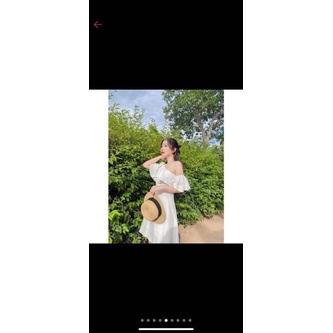 Váy Bèo Lệch Vai Dễ Thương 2 Lớp Tiêu Thư