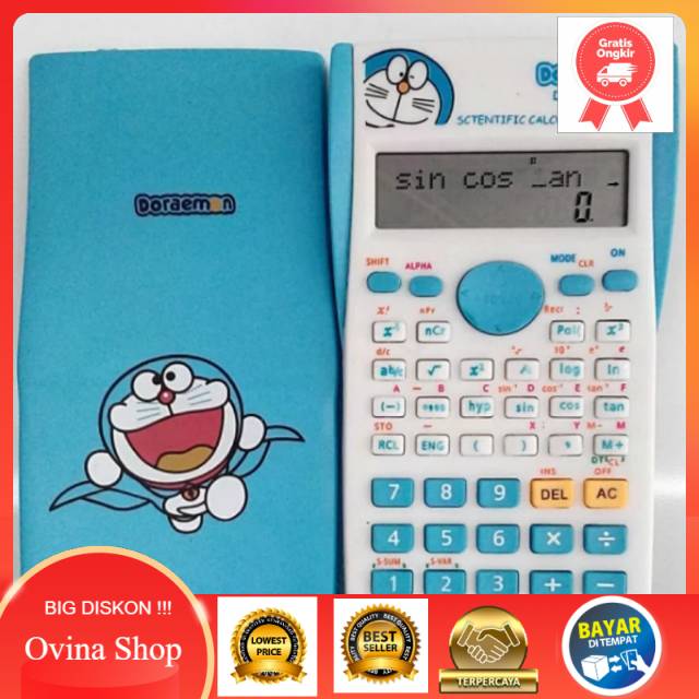 Mô Hình Đồ Chơi Doraemon fx 350 Ms. Máy tính khoa học. Máy tính của Doraemon. Máy Tính Khoa học