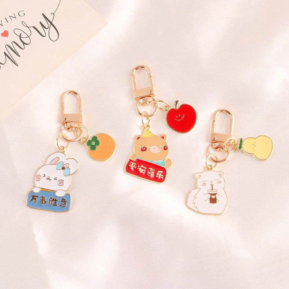 Móc Khóa Hình Trái Cây / Động Vật Hoạt Hình Dễ Thương Sáng Tạo
