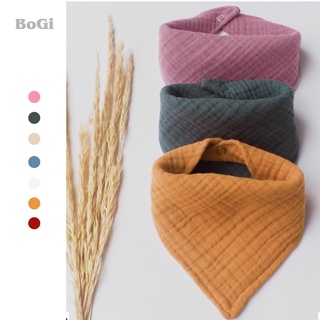 Khăn xô muslin 4 lớp từ sợi bông an toàn mềm mại cho bé có cúc bấm tiện lợi