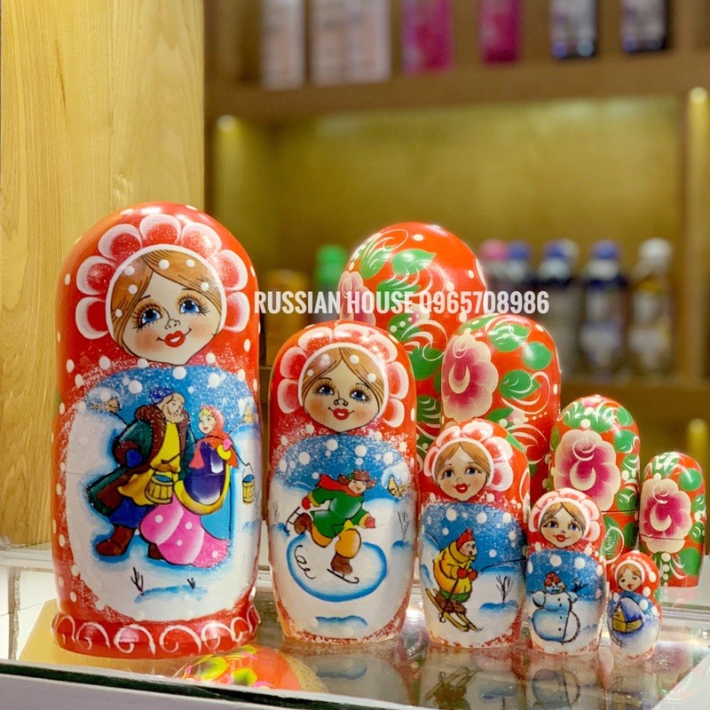 BÚP BÊ GỖ MATRYOSHKA NGA CỔ TÍCH /14CM