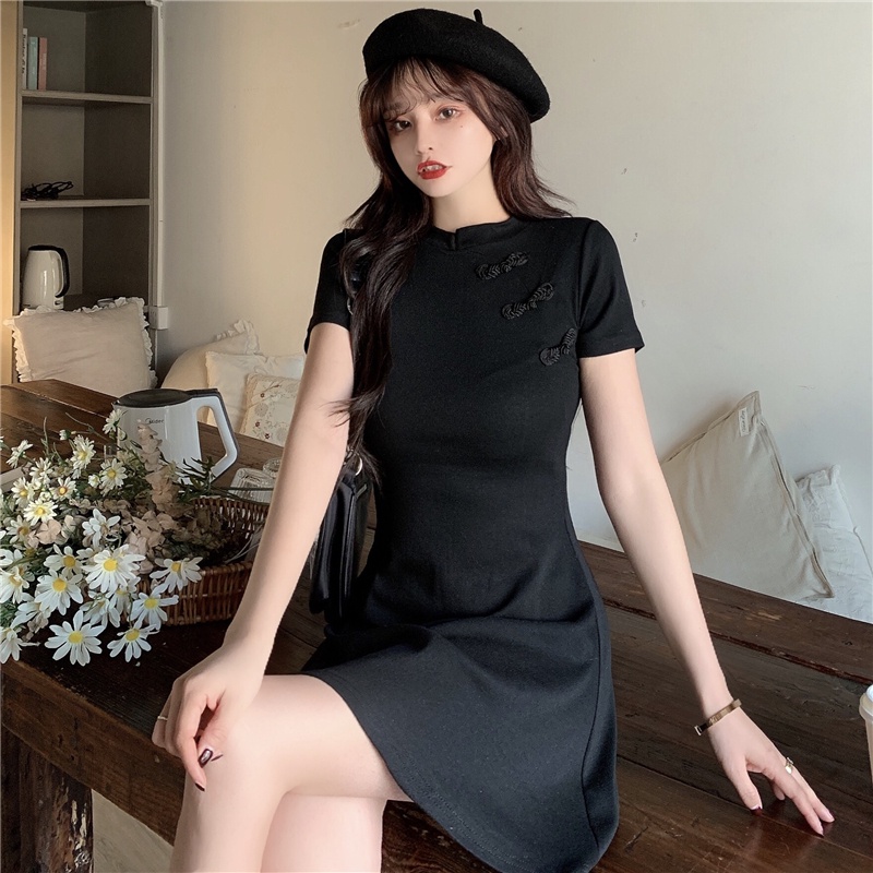 Đầm sườn xám SUXI dáng chữ A màu sắc thanh lịch