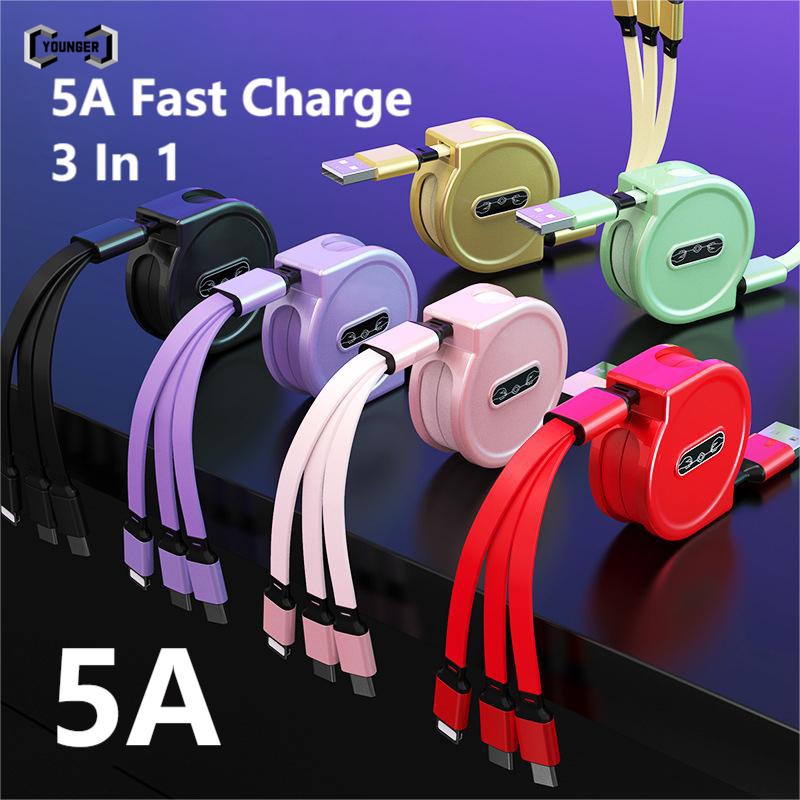 Dây Cáp Sạc Nhanh 5A Micro Usb/Type-c 3 Trong 1 Chuyên Dụng