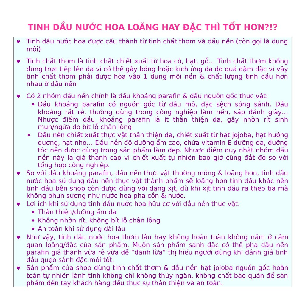 [5 chai lăn giá tốt] Tinh dầu nước hoa Pháp cá tính lôi cuốn