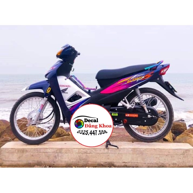 Tem WAVE S (50-100cc)đời 2006-2016 màu hồng tím mới tem 3 lớp chống phai màu