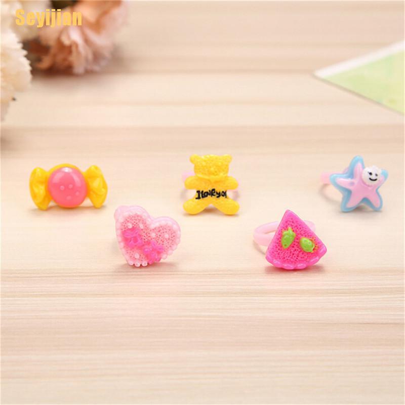 Set 10 Nhẫn Hoạt Hình Đáng Yêu Cho Bé