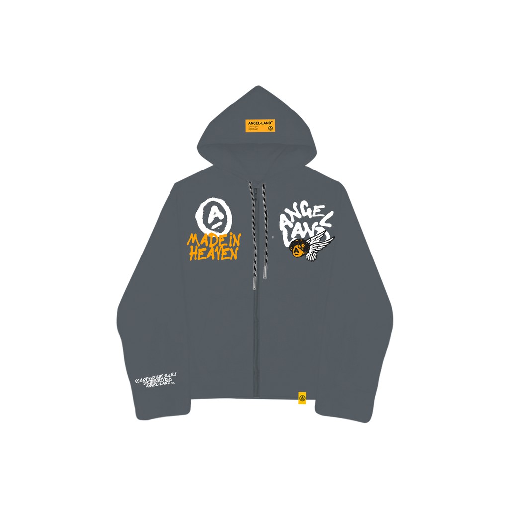 Áo Khoác Hoodie Khoá Kéo The 7th Angel Chính hãng Angel-Land Xám Chì | BigBuy360 - bigbuy360.vn