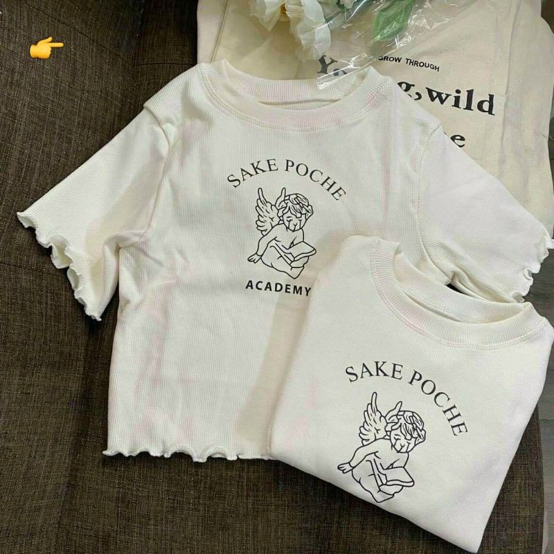 Áo croptop thiên thần cuốn biên SAKE POCHE
