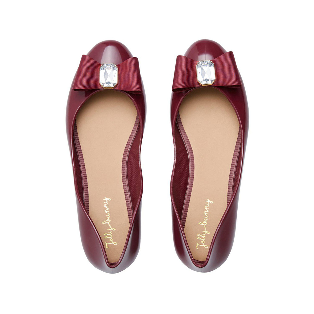 Jelly Bunny  - Giày nữ búp bê đế bệt Melina Gross Grain Bow B20WLFL019 màu đỏ