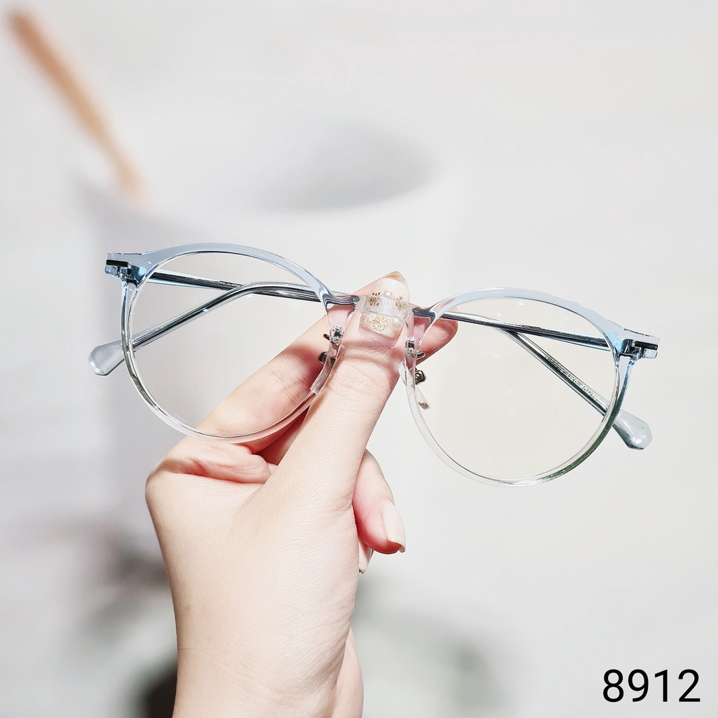 Kính Mắt Tròn Nam Nữ Lilyeyewear Chống Ánh Sáng Xanh Đeo Giả Cận Màu Sắc Thời Trang 8912