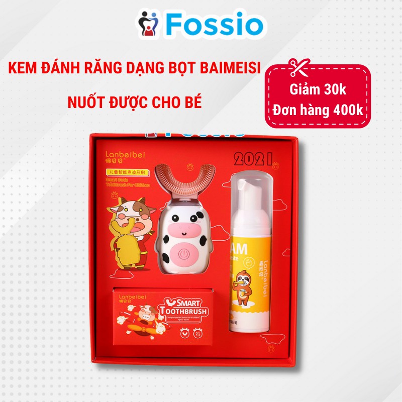 Bàn chải điện đánh răng cho bé FOSSIO E300 Combo giúp bé chải sạch răng miệng tốt nhất