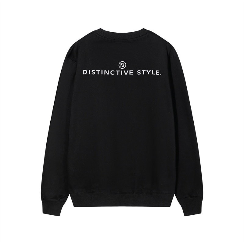 Fendi * Áo Sweater Cổ Tròn In Logo Kỹ Thuật Số Thời Trang Mùa Thu Sáng Tạo