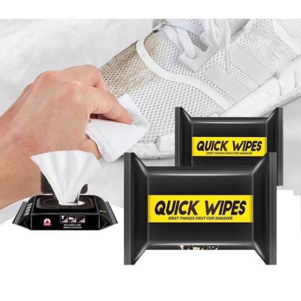 ( Xả Kho) Khăn lau giày QUICK WIPES  - Khăn giấy ướt đa năng làm sạch vết bẩn trên giày