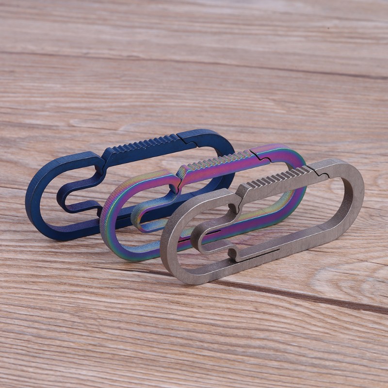 Móc khóa cài carabiner bằng hợp kim titan EDC dành cho cắm trại ngoài trời