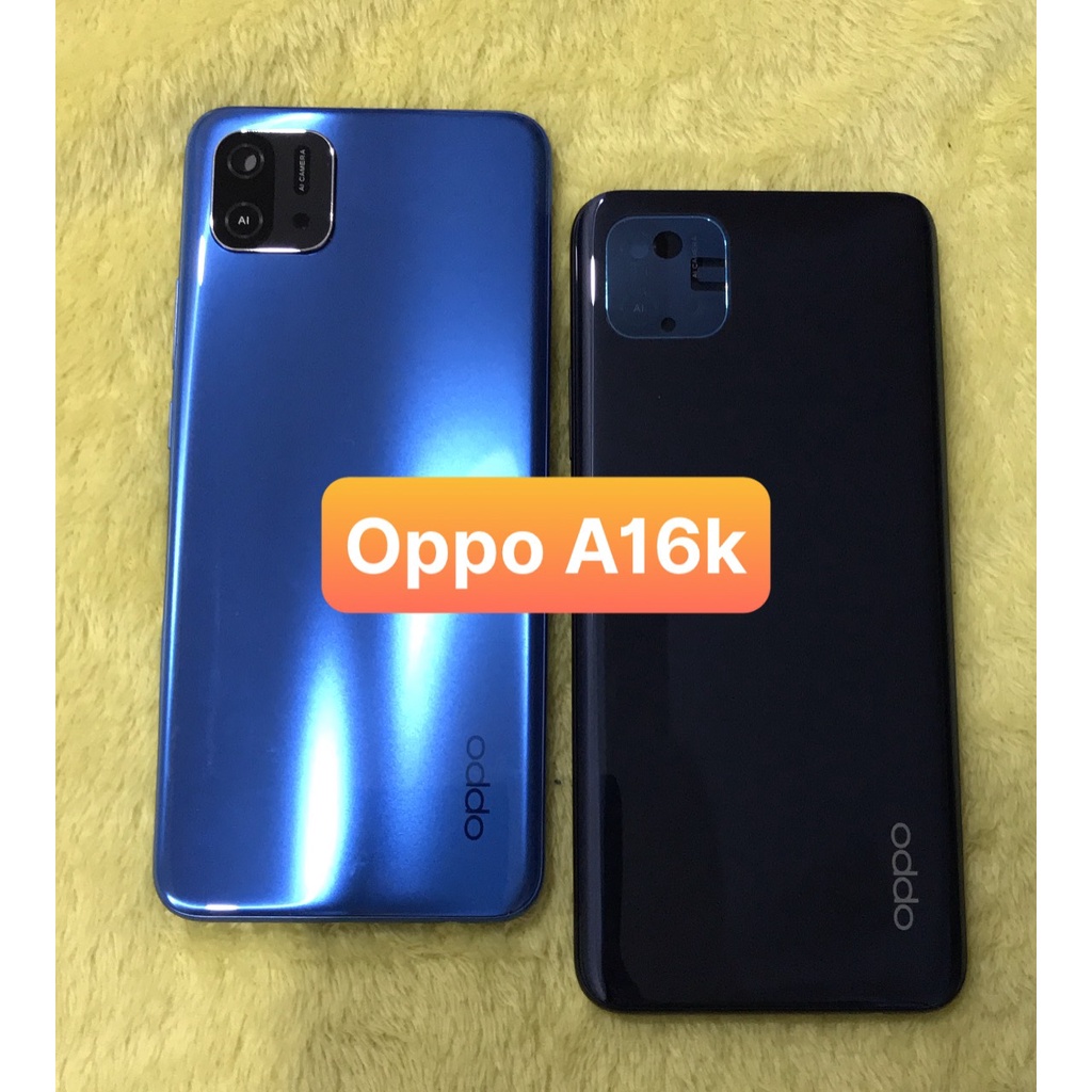 Bộ vỏ OPPO A16k zin / vỏ sườn OPPO A16K có kính cam và nút bấm