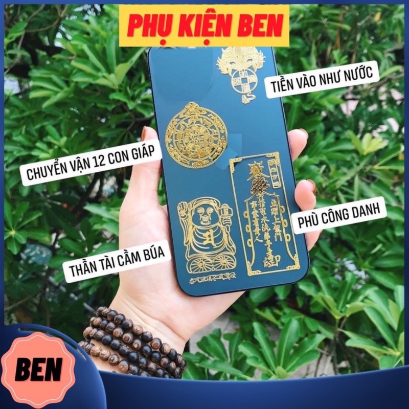 Miếng Dán Mặt Lưng Điện Thoại Tài Lộc May Mắn Phù Hợp Phong Thuỷ Đẹp Lung Linh.