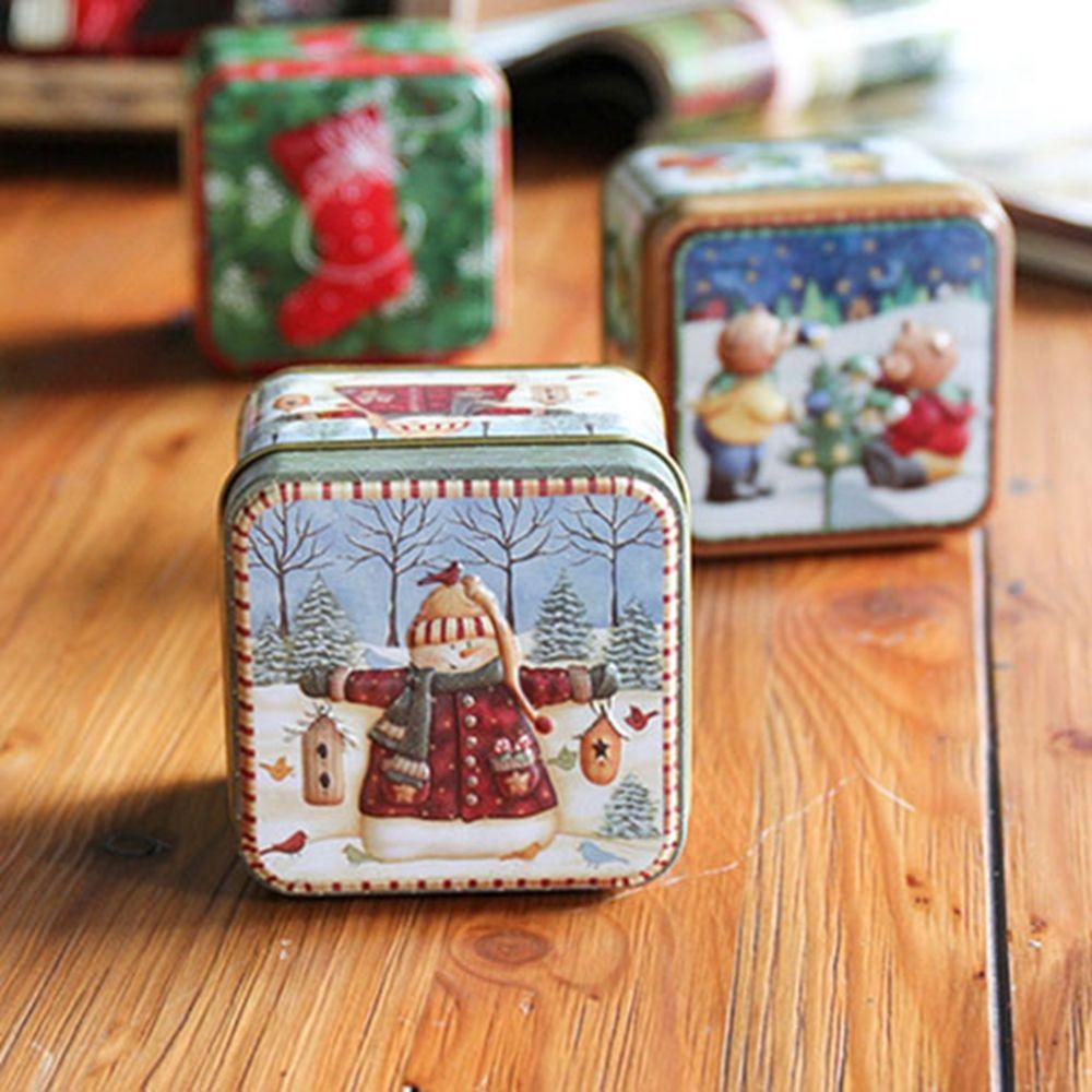 Hộp Thiếc Đựng Bánh Kẹo Giáng Sinh Hình Nhân Vật Hoạt Hình