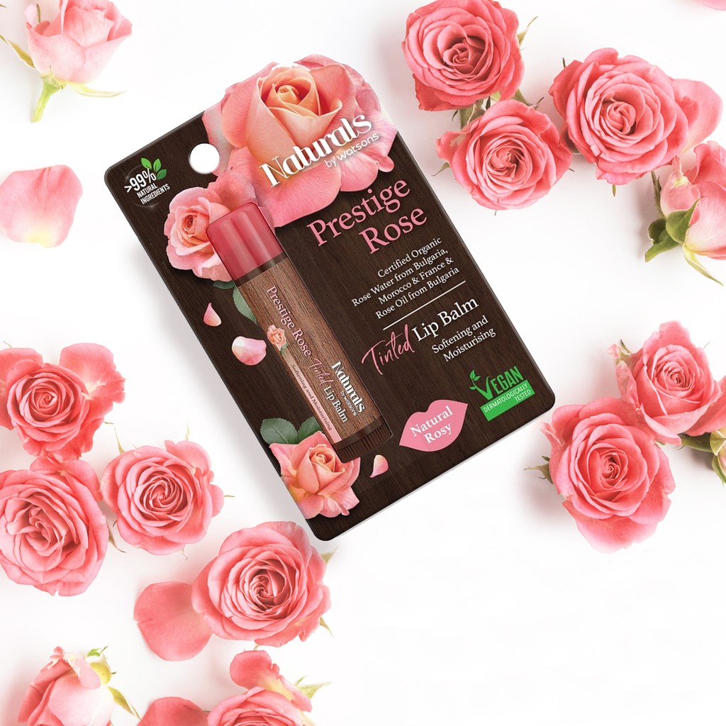 Son Dưỡng Môi Naturals By Watsons Prestige Rose Cấp Ẩm Chuyên Sâu Có Màu 10g