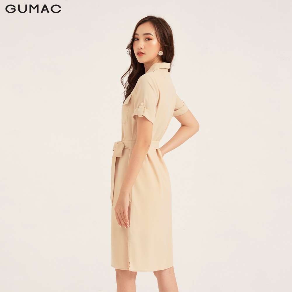 Đầm suông nữ GUMAC form sơ mi 2 túi, thiết kế thoải mái đủ size DB176 | BigBuy360 - bigbuy360.vn