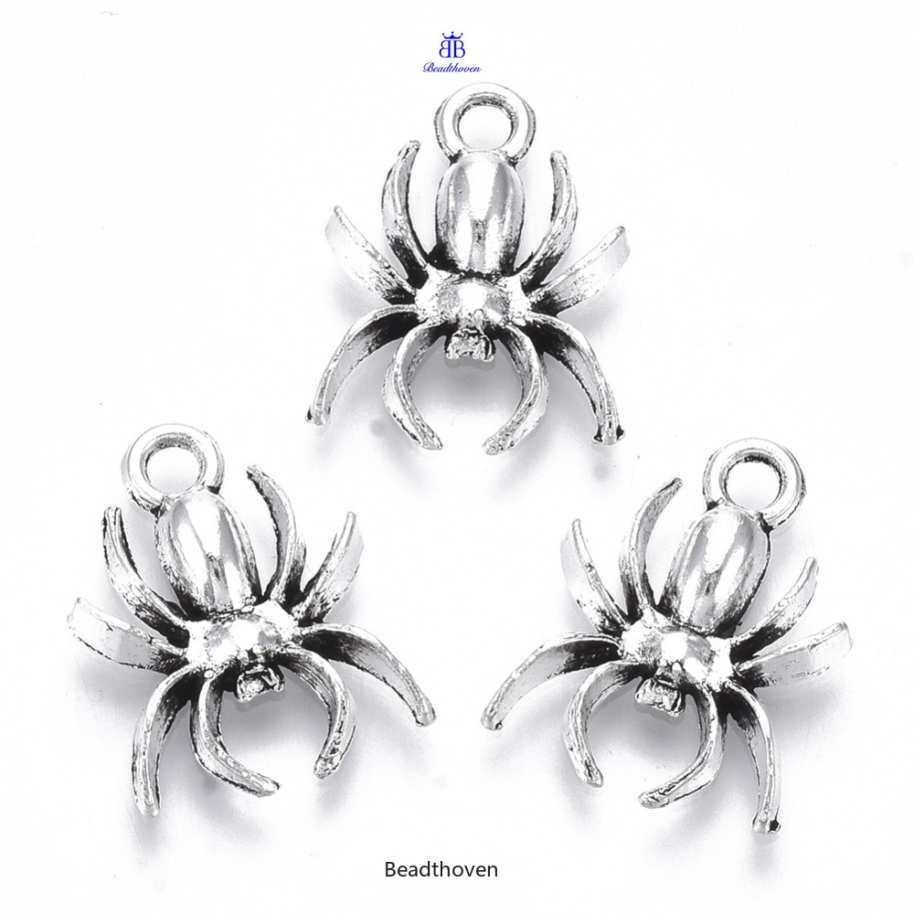 Set 20-100 Mặt Dây Chuyền Hợp Kim Hình Nhện 18.5x14x3mm: 2mm