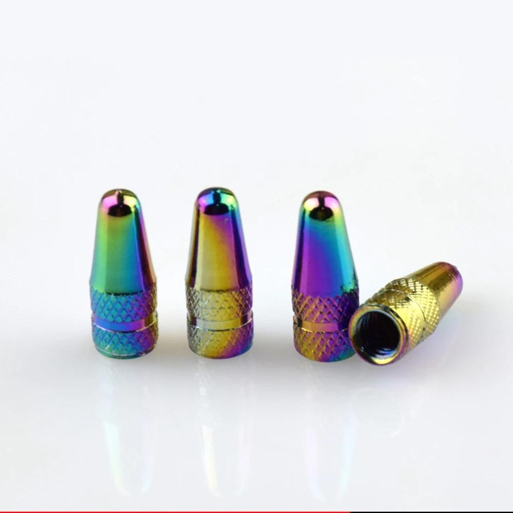 Bộ 4 Nắp Đậy Van Bánh Xe Đạp Leo Núi Bằng Hợp Kim Nhôm Nhiều Màu