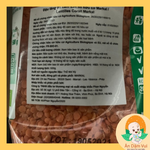 [Có Tách Lẻ Túi 100gr] Hạt Lúa Mạch Ngọc Trai (Hạt Ý Dĩ) Hữu Cơ Markal 500g Dành Cho Bé Ăn Dặm